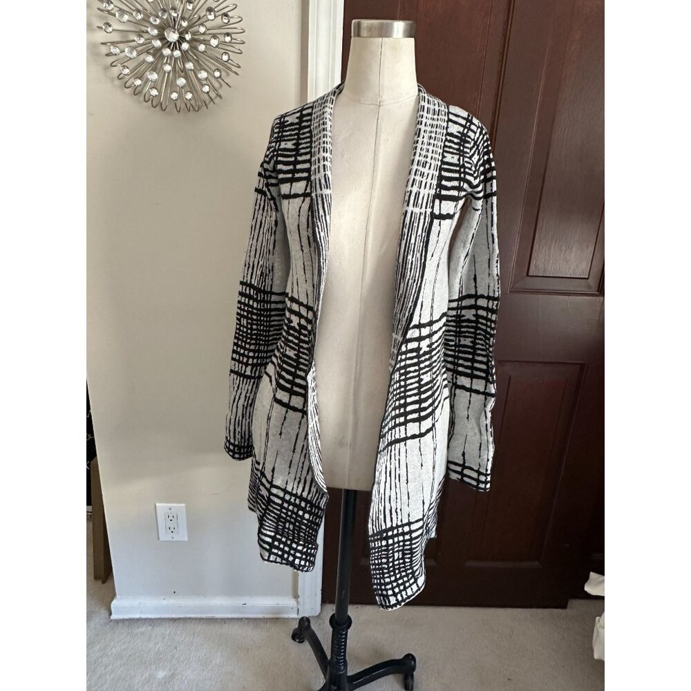 H by Halston gray plaid sweater cardigan Sweater XXS